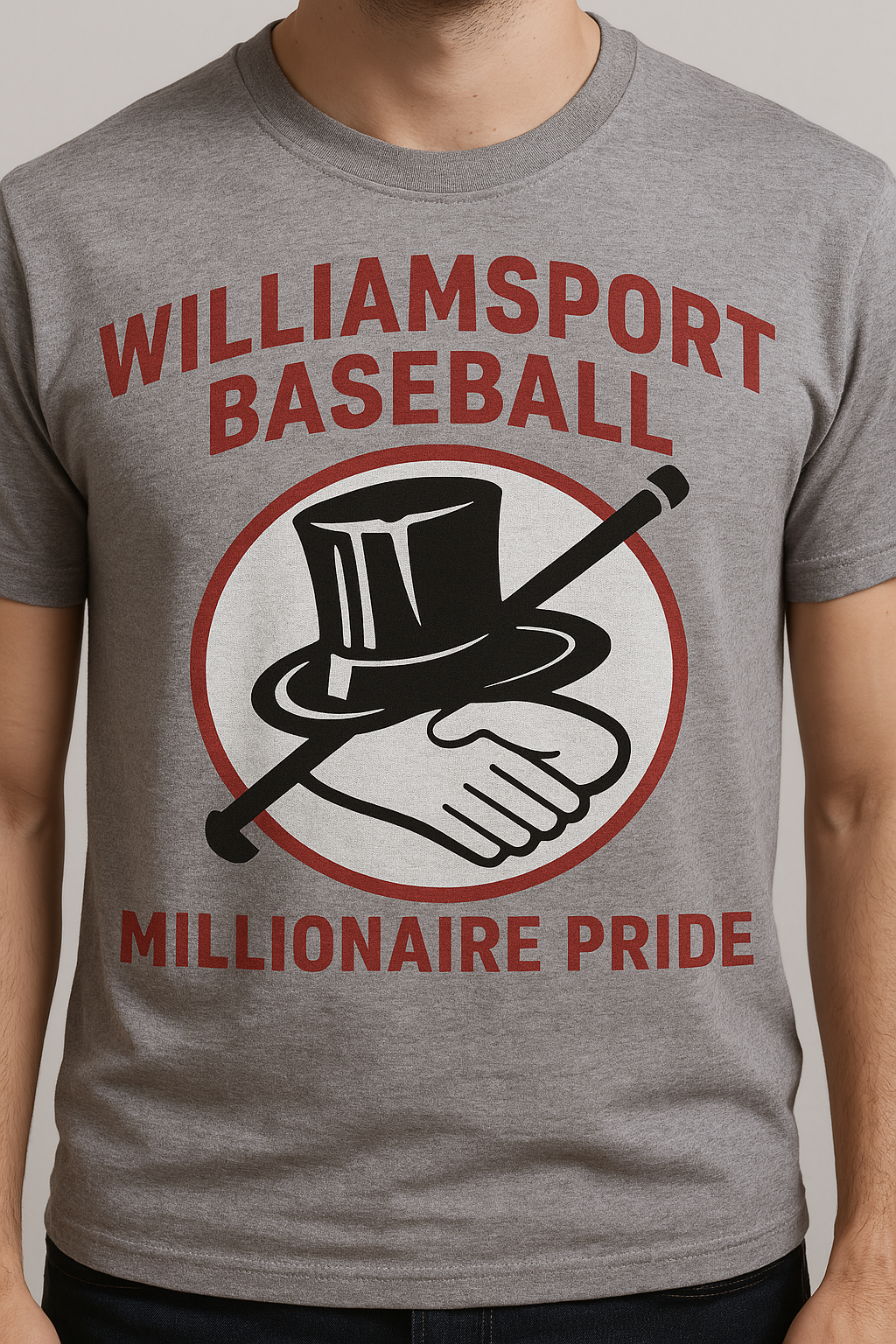 Millionaires Cherry & White T-Shirt – Williamsport School Spirit Swag for Fundraisers & Fans