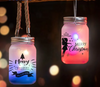 Sublimation Mason Jar Lantern with Solar Powered lid and Hemp Handle