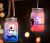 Sublimation Mason Jar Lantern with Solar Powered lid and Hemp Handle